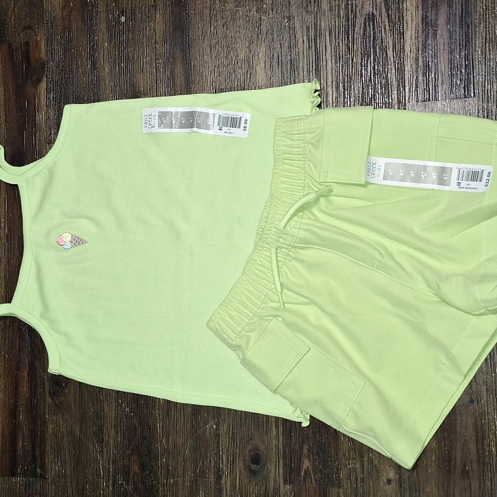 Lime Green Tank Top and Shorts Set